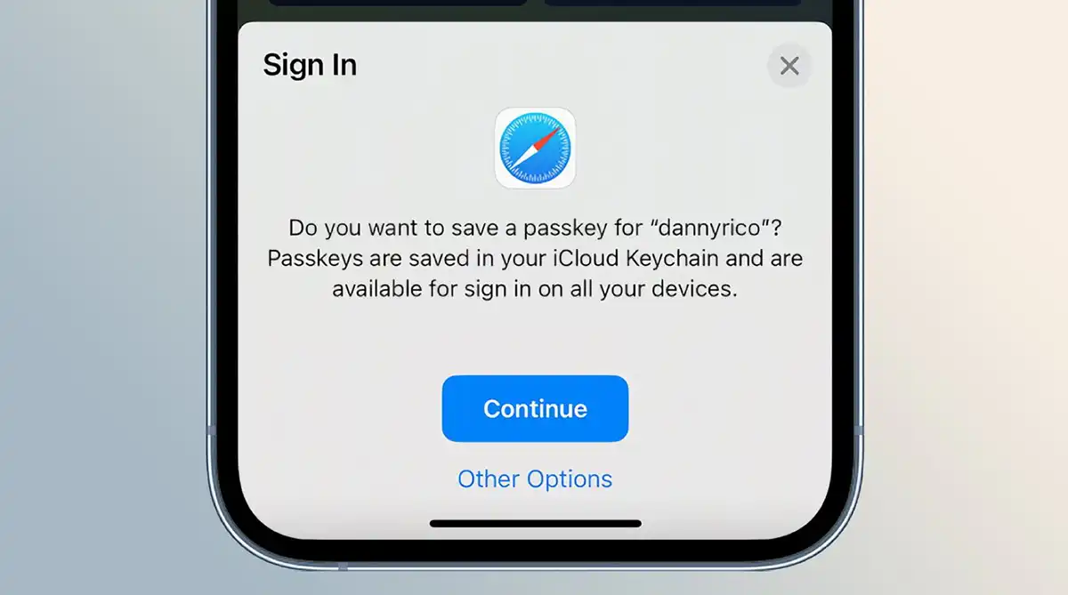 Apple Passkey Setup
