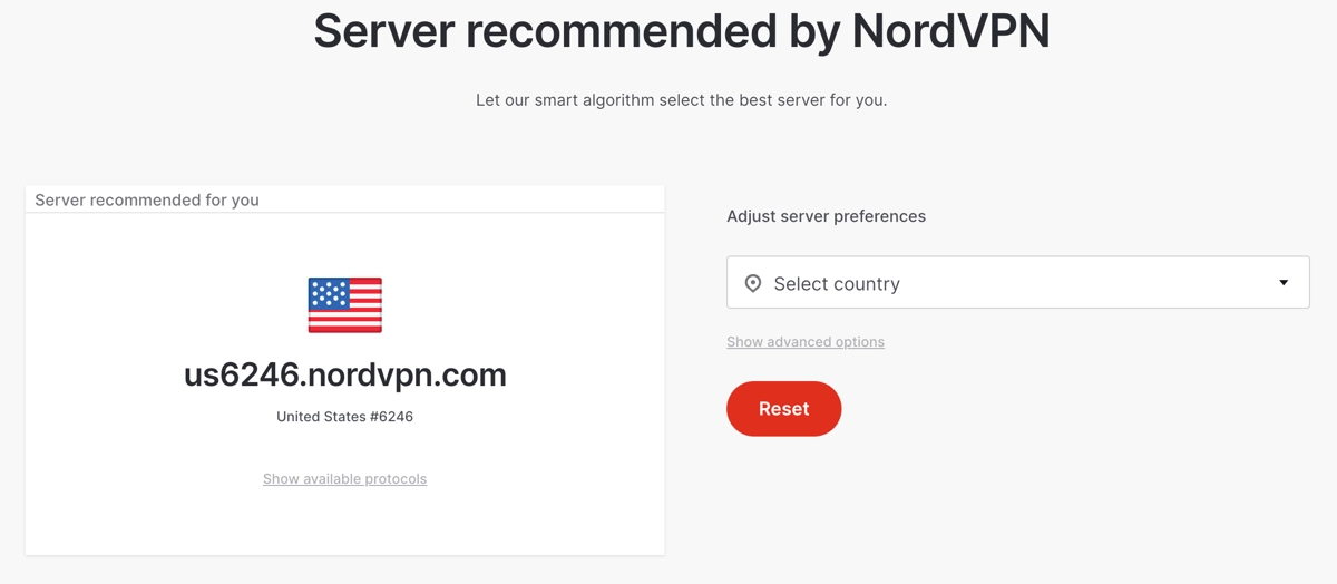 Nifty server recommendation tool